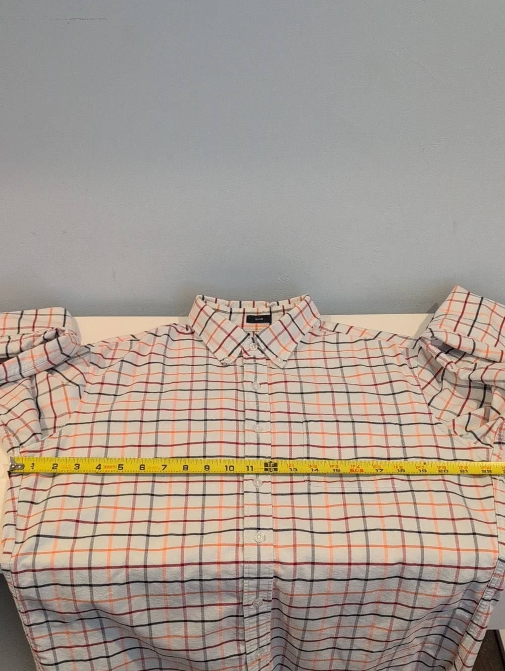 J. Crew Mens L Slim Flex Oxford Long Sleeve Button Down Plaid Shirt Style #AD163
