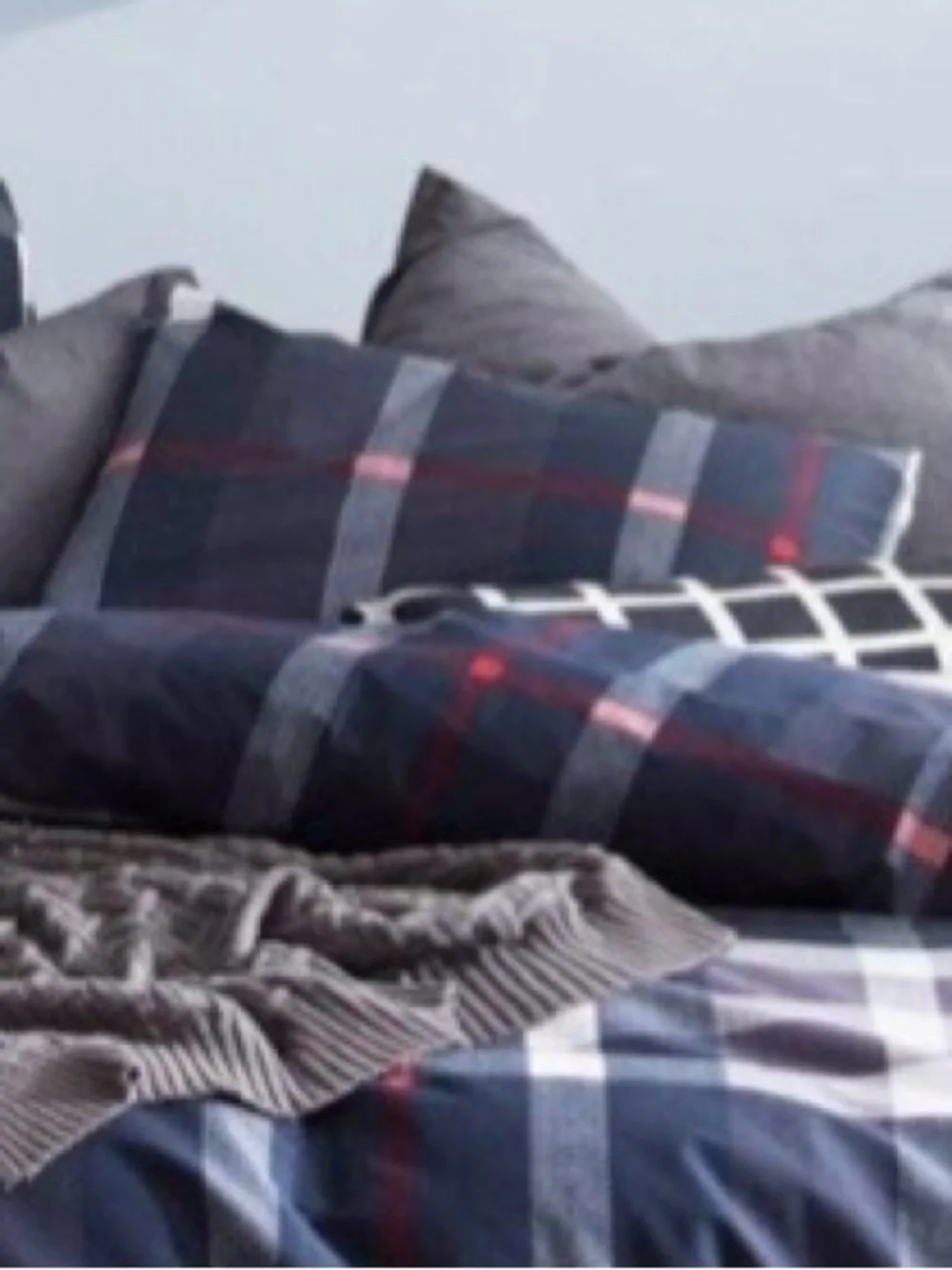 FULL Gingham Tartan Comforter Set 3Pc - NAVY PLAID