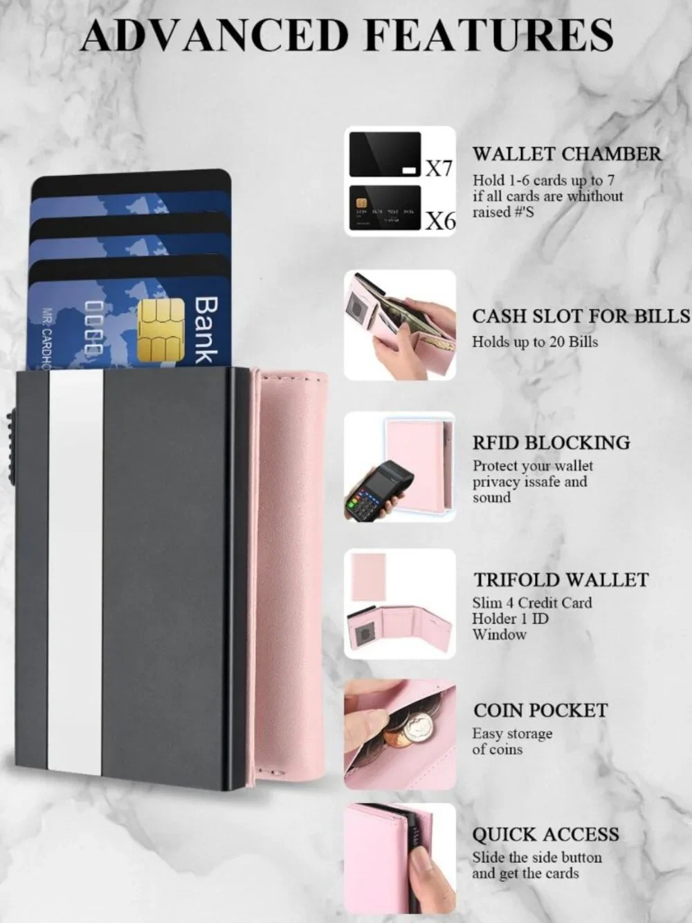 Trifold RFID Blocking Wallet for Men | Minimalist Smart Design, Holds 12 Cards