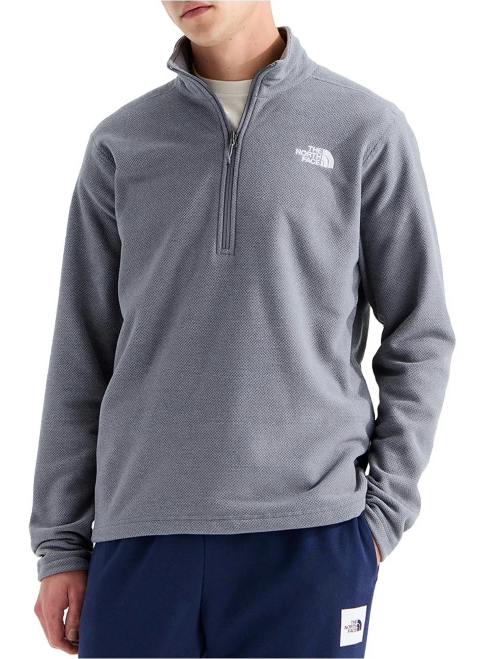 The North Face Textured Cap Rock 1/4 Zip Mid Layer Gray Men’s Large