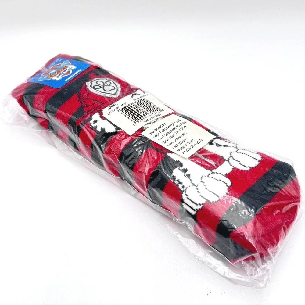 PAW PATROL‎ NEW Marshall Cozy Warmers Kids Slipper Sock Size 6-8.5 Red Black