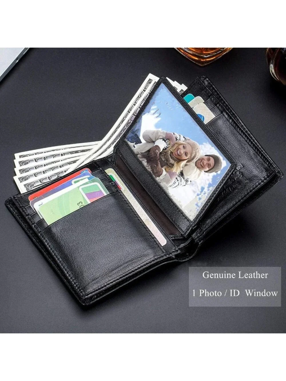 Large Capacity Genuine Leather Bifold Wallet for Men | RFID Blocking, 15 Card