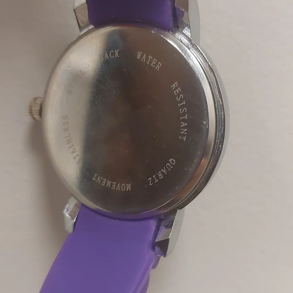 Paul Jardin Purple Stainless Steel Water Resistant Analog Silicone Watch