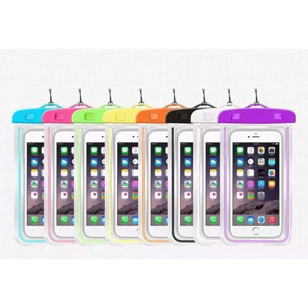 Mobile Phone Dry Bag Touch Screen Pouch, Transparent Floating Waterproof ~Pink
