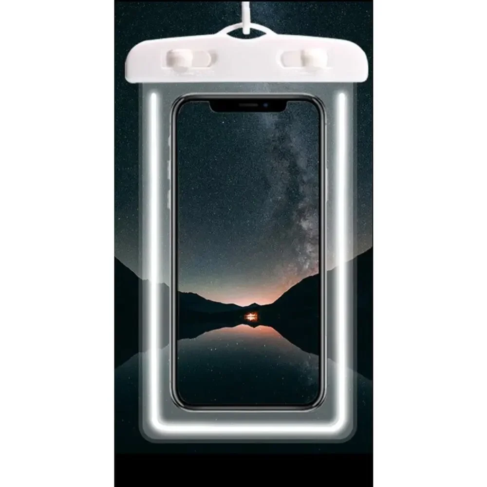 Mobile Phone Dry Bag Touch Screen Pouch, Transparent Floating Waterproof ~White