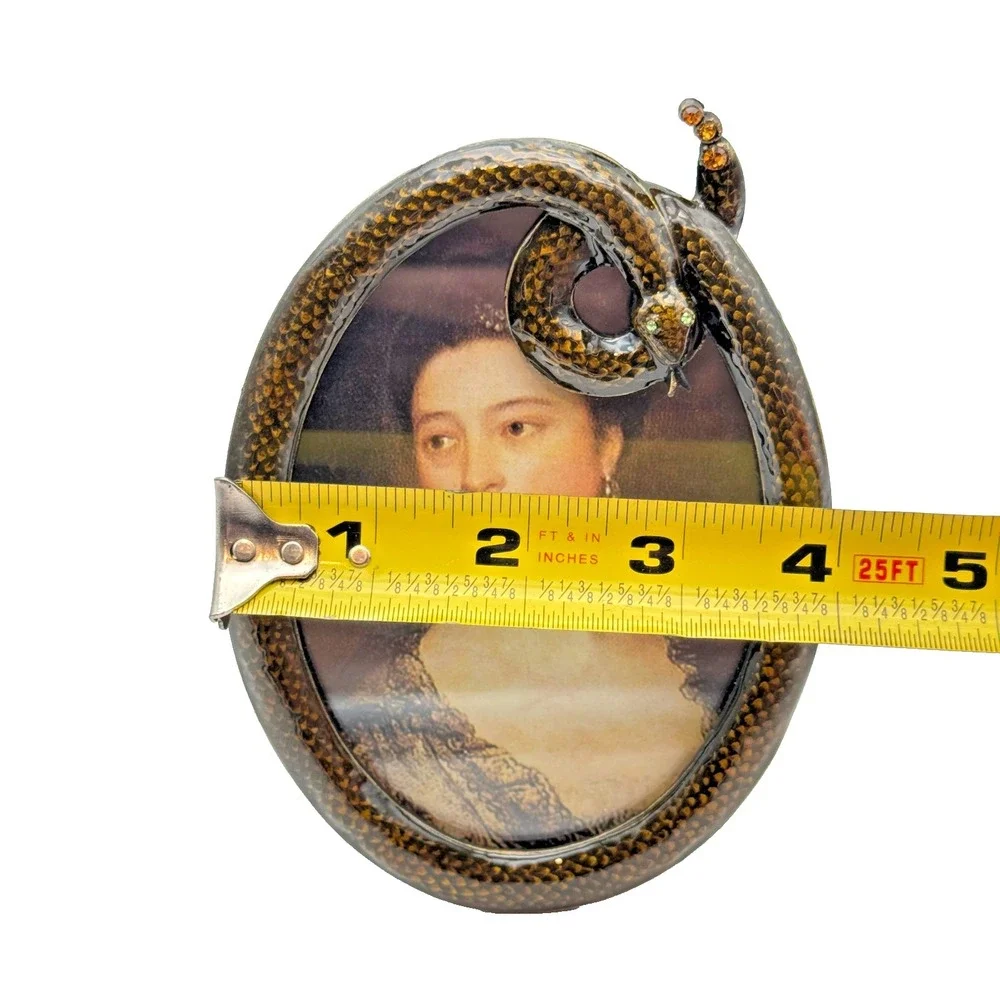 Picture Frame‎ Vintage Snake Oval Mother's Day Gift Gothic Unusual Jeweled Decor