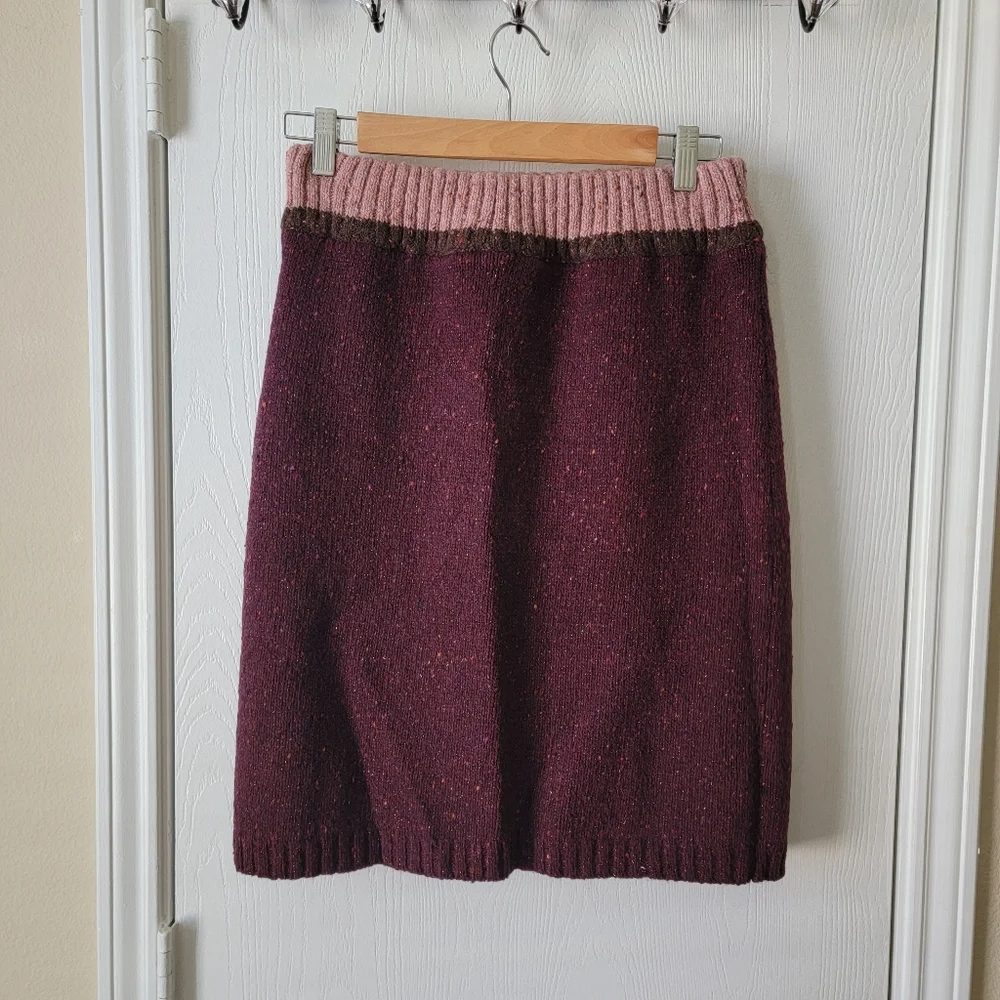 Tory Burch Shimmer Wool Blend Pencil Skirt