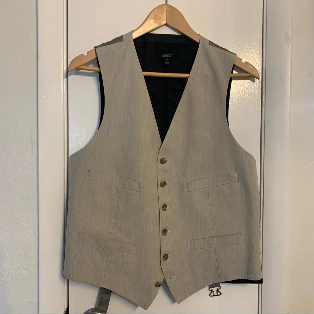 J. Crew‎ Men's Ludlow Striped Suit Vest Gray Size Small