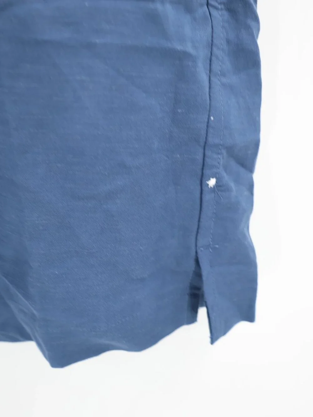 NWT J Crew camp Shirt Men's XS Viscose Linen Blend Short Sleeve Button Up Blue