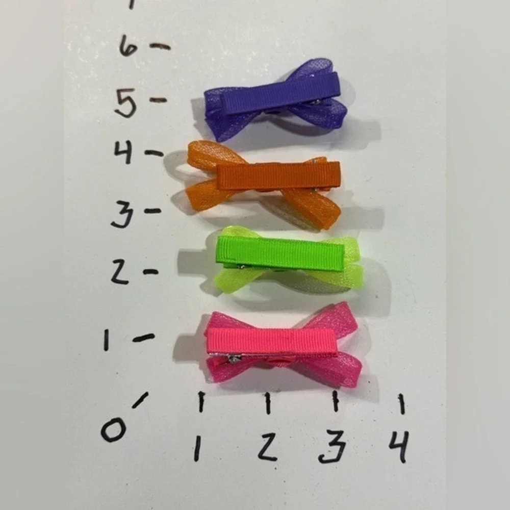 NEW Hair Accessories set of 4 neon girls‎ hair bows