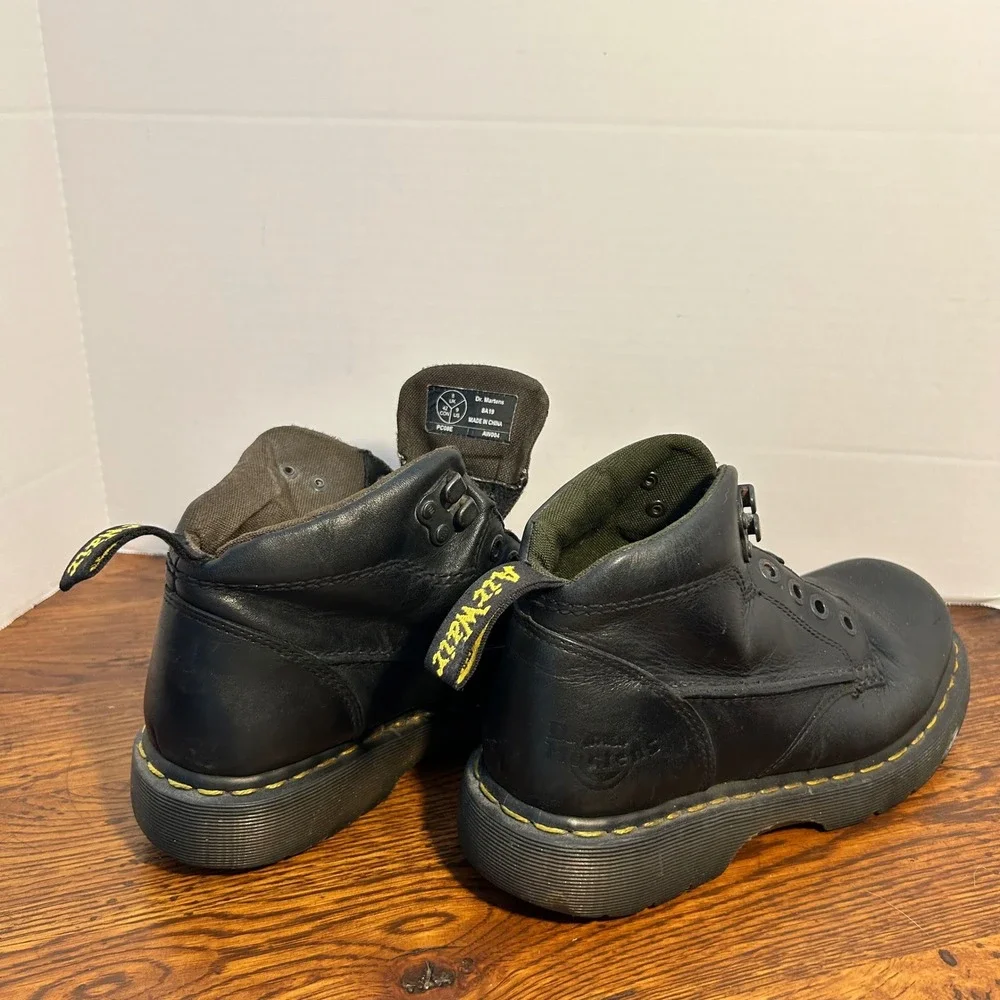 Dr. Martens Black‎ Leather Ankle Boots Mens 9 Womens 10 AirWair Lug Sole Vintge