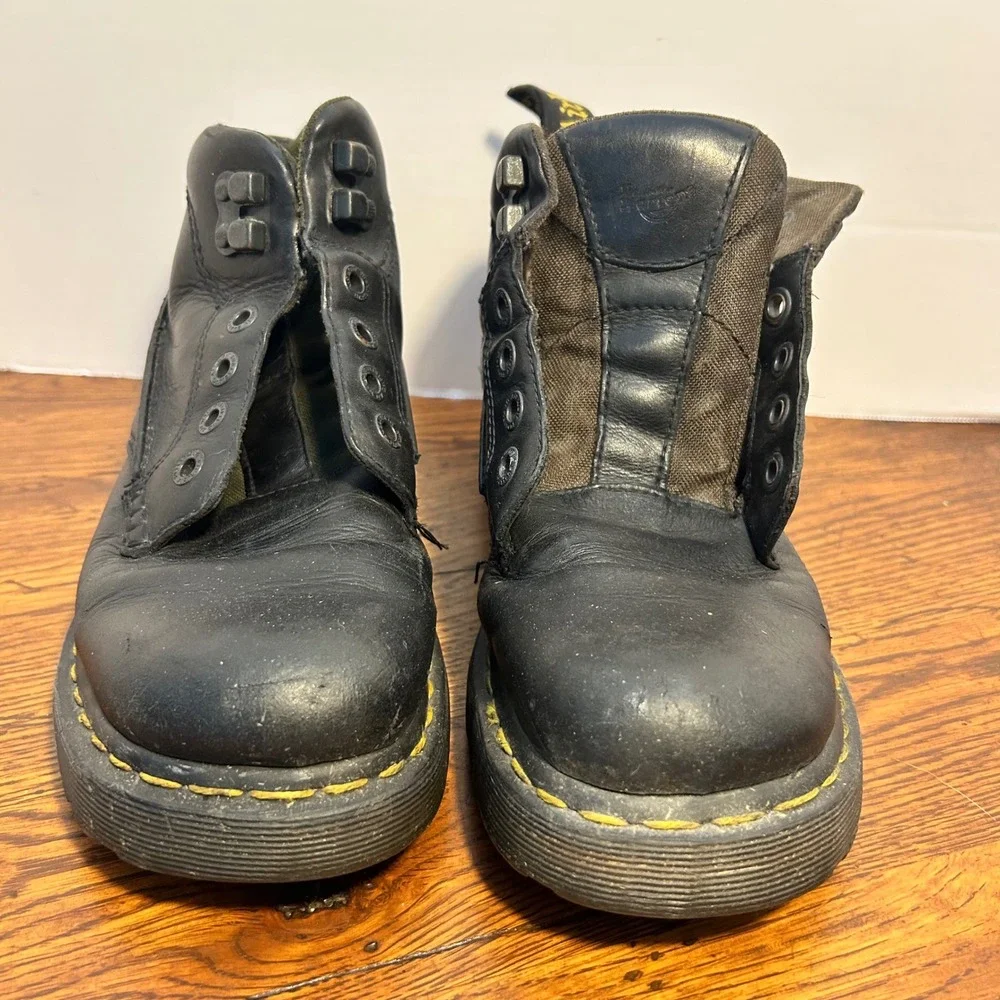 Dr. Martens Black‎ Leather Ankle Boots Mens 9 Womens 10 AirWair Lug Sole Vintge