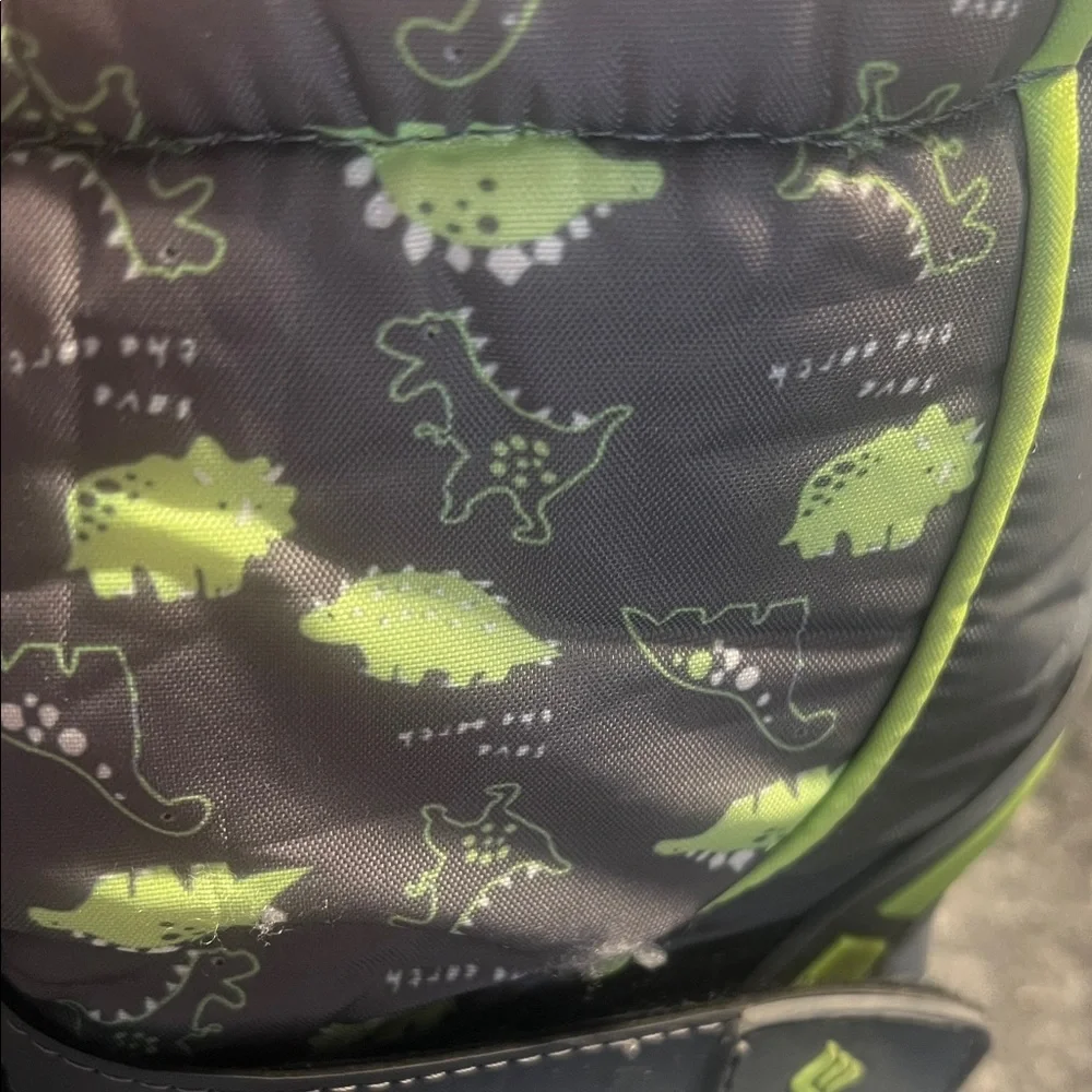 Merence Kids Dinosaur Print Winter Boots - Green and Black. Size 29/30