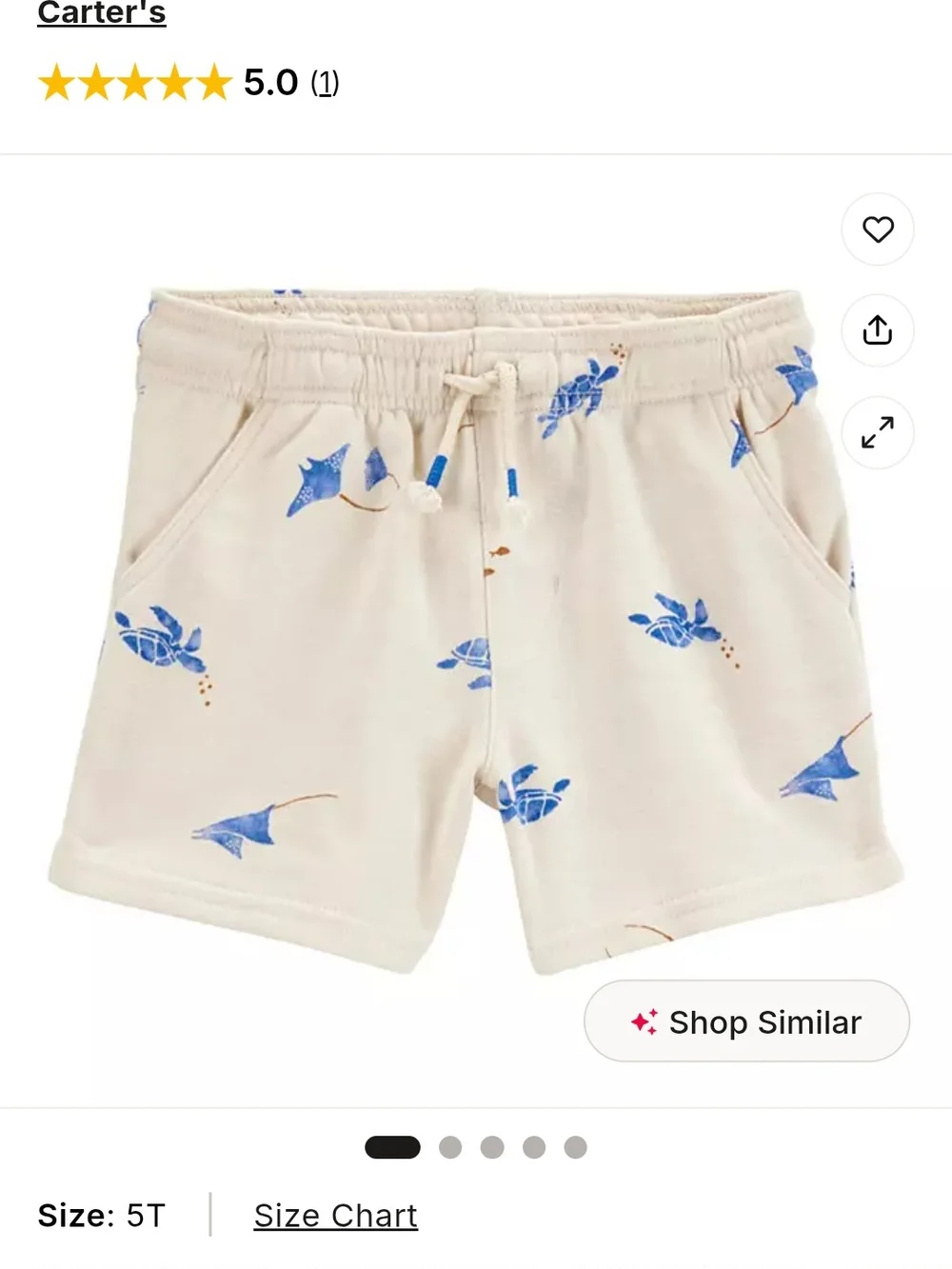 Carter's Toddler Turtle Sea Print Pull-On Shorts