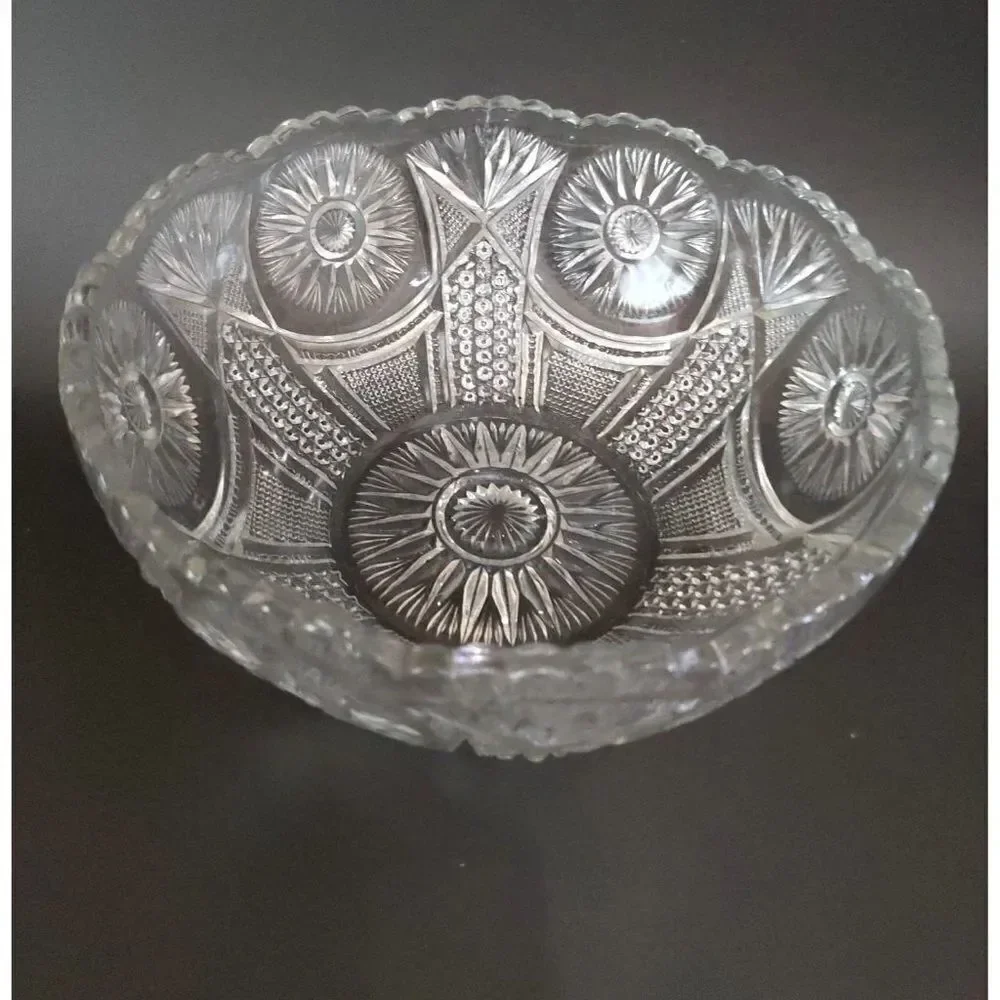 US Glass Spinning star serving bowl  clear 8 1/4 in ‎ Holiday
