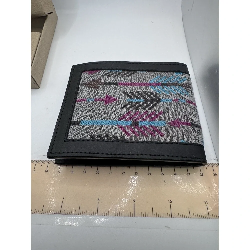 Twisted X Mens Black Leather Southwestern Arrow Bifold Wallet XH-557B New‎