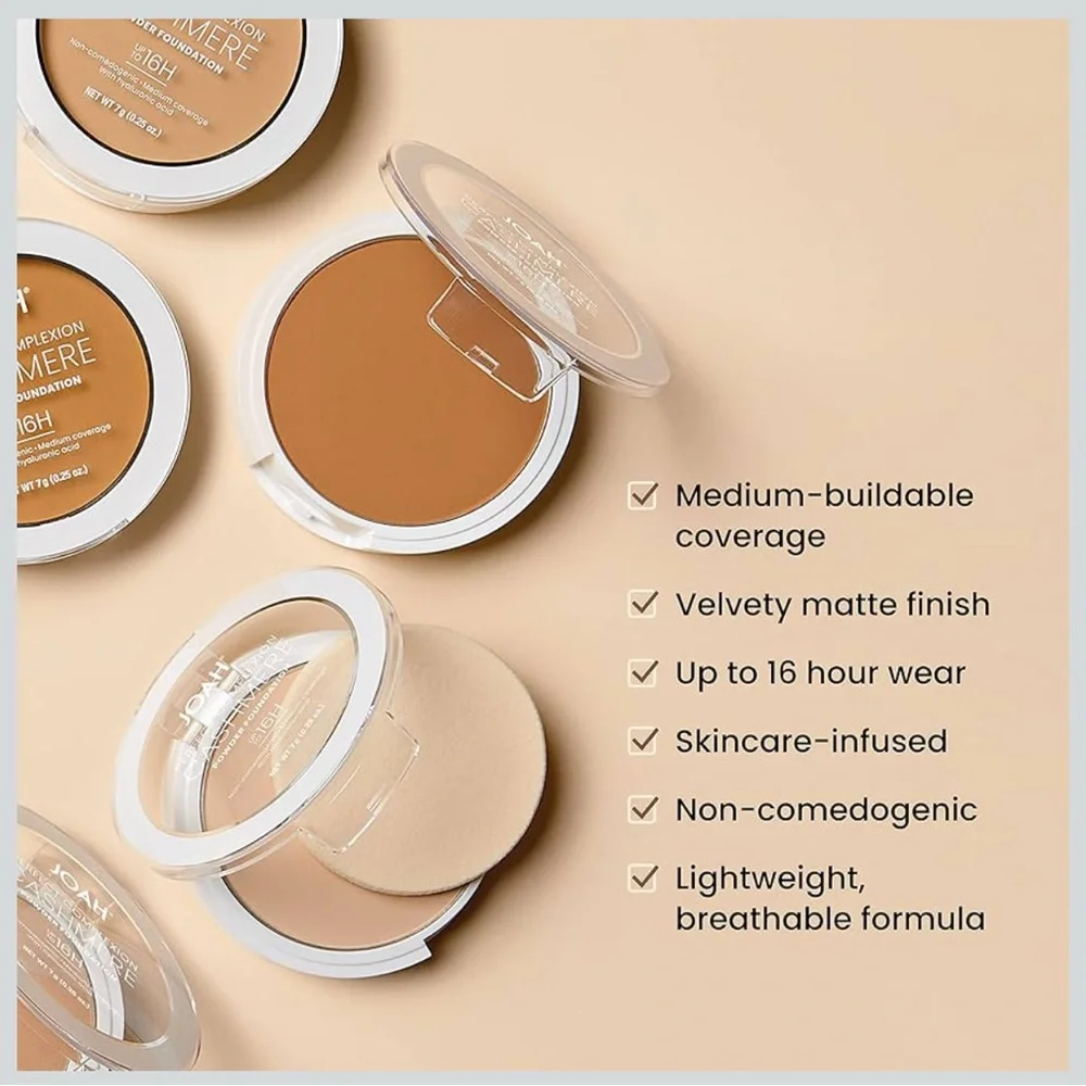 DN010‎ JOAH Perfect Complexion Cashmere Powder Foundation - Dark Neutral