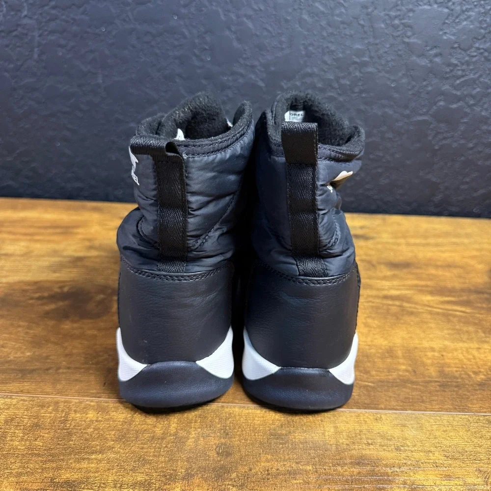 Sorel Whitney II Short Lace NY5173-010 Black Nylon Waterproof Snow Boot Kids 5