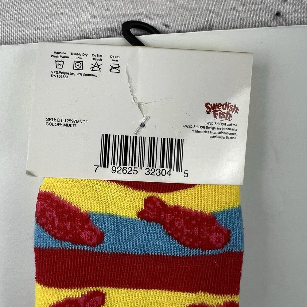 NEW Crazy Socks Swedish Fish‎ Men Shoe Size 6-12 Crew Cut Novelty Socks 1 Pair