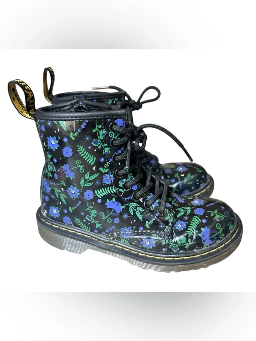 Dr. Martens Junior 1460 Mystic Floral Patent Boots Size‎ 13