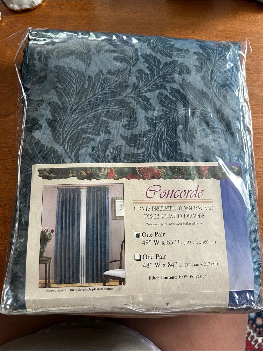 Insulated Foam-Backed Pinch Pleat Drapes in Blue