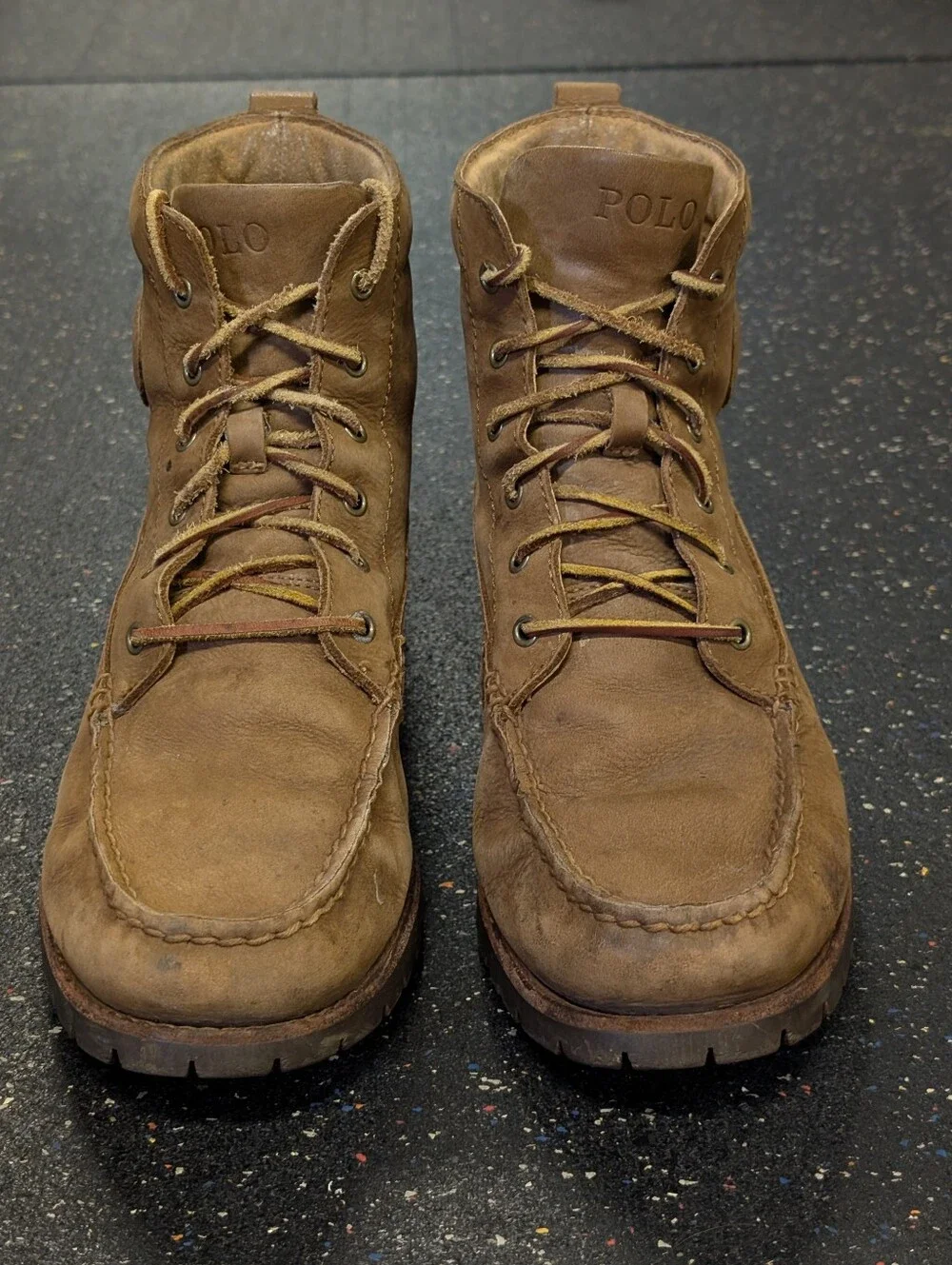 Polo Ralph Lauren Boots Mens 9.5D Brown Leather Nubuck Classic RODWAY-BO-CSL