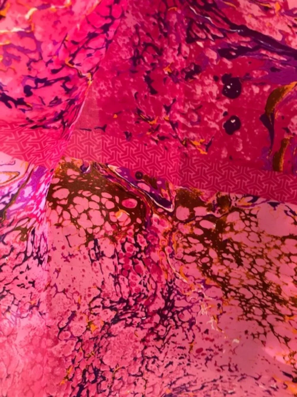 Vintage 80s Nazareno Gabrielli 100% Silk Long Scarf Made in Italy Pink Abstract