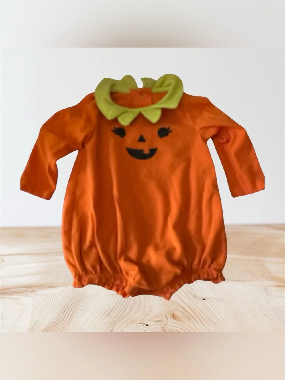 Baby Cat & Jack Pumpkin outfit 3-6 months perfect for  Halloween small flaw