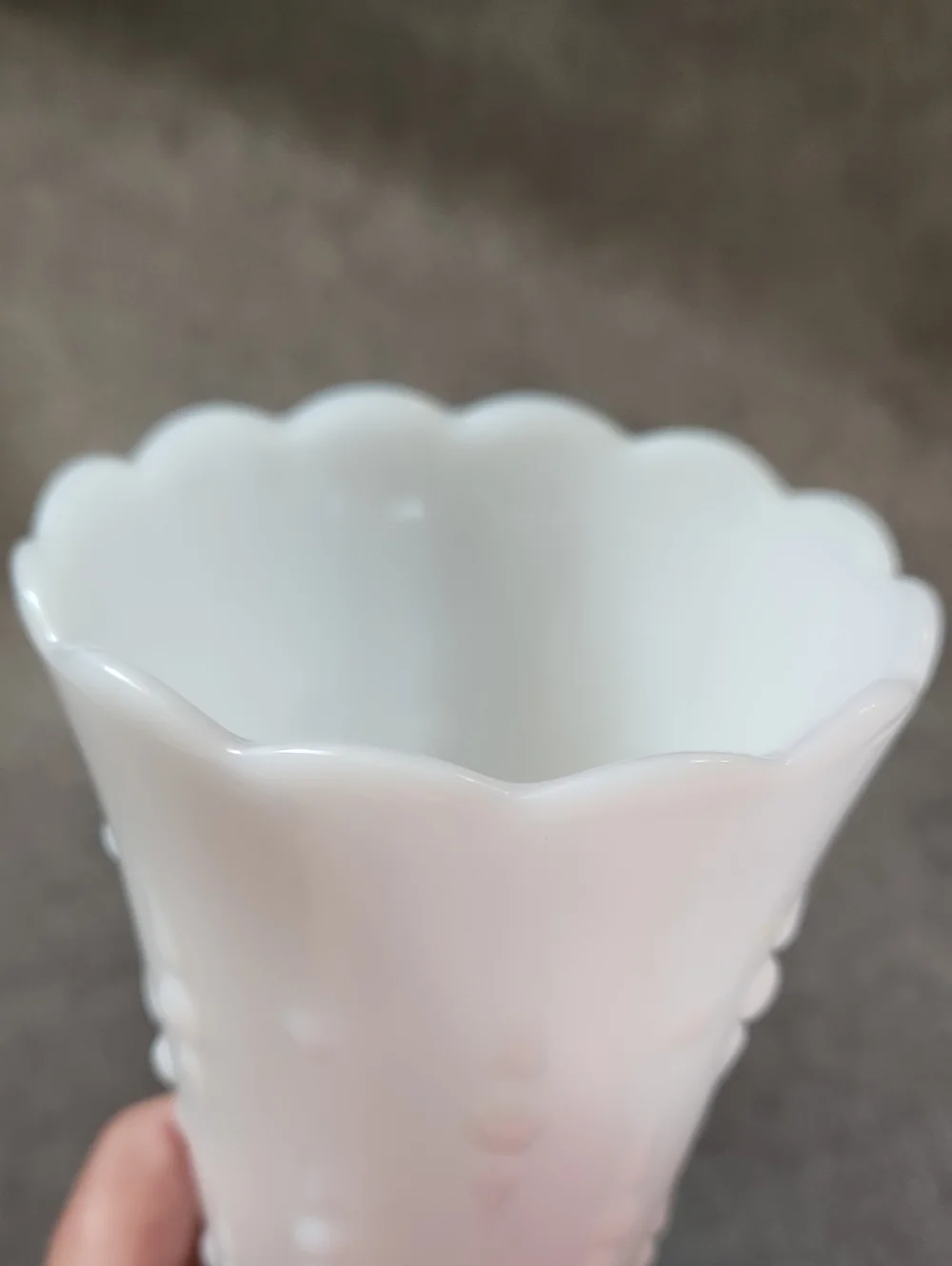 Classic White Scalloped Milk Glass Vase - Home Accents