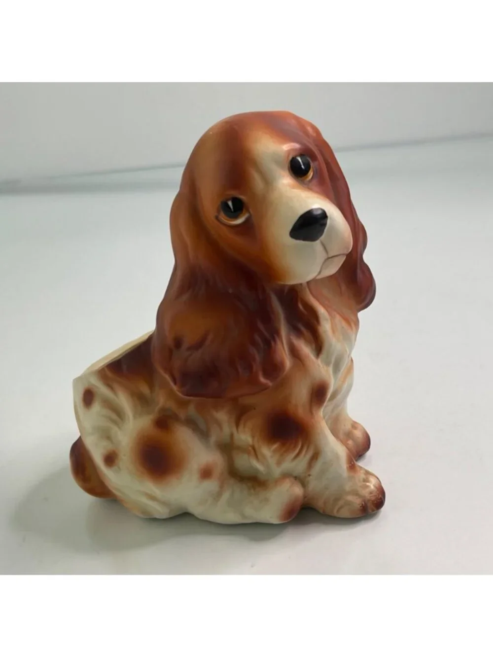 Vintage Napco Ware Cocker Spaniel Dog Ceramic Planter C6717 Foil Label 1950s 5
