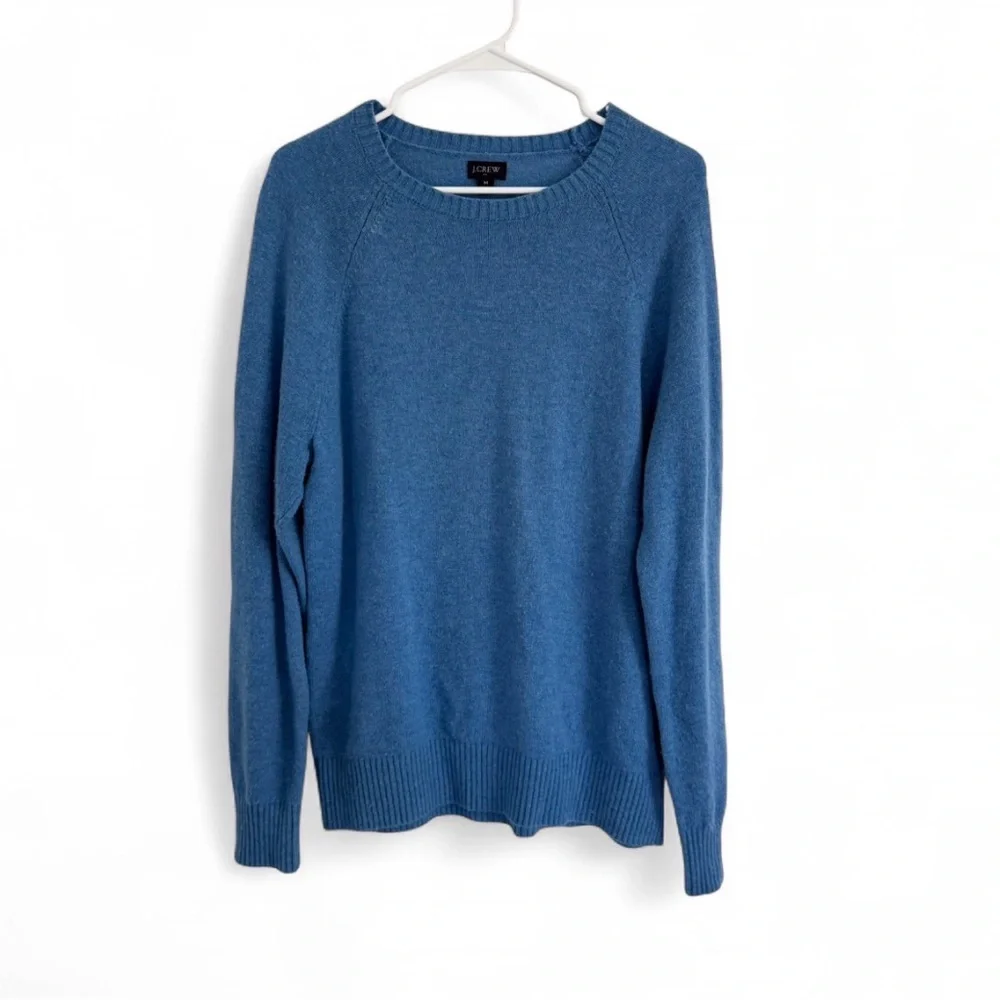 J. Crew Men’s Crewneck Sweater in Super-Soft Lambswool Blend Neptune Blue Medium