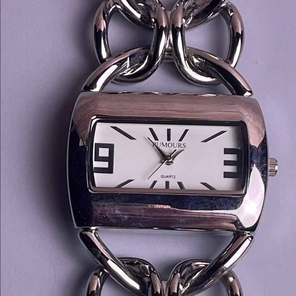 Rumors Silver Metallic Chain Watch