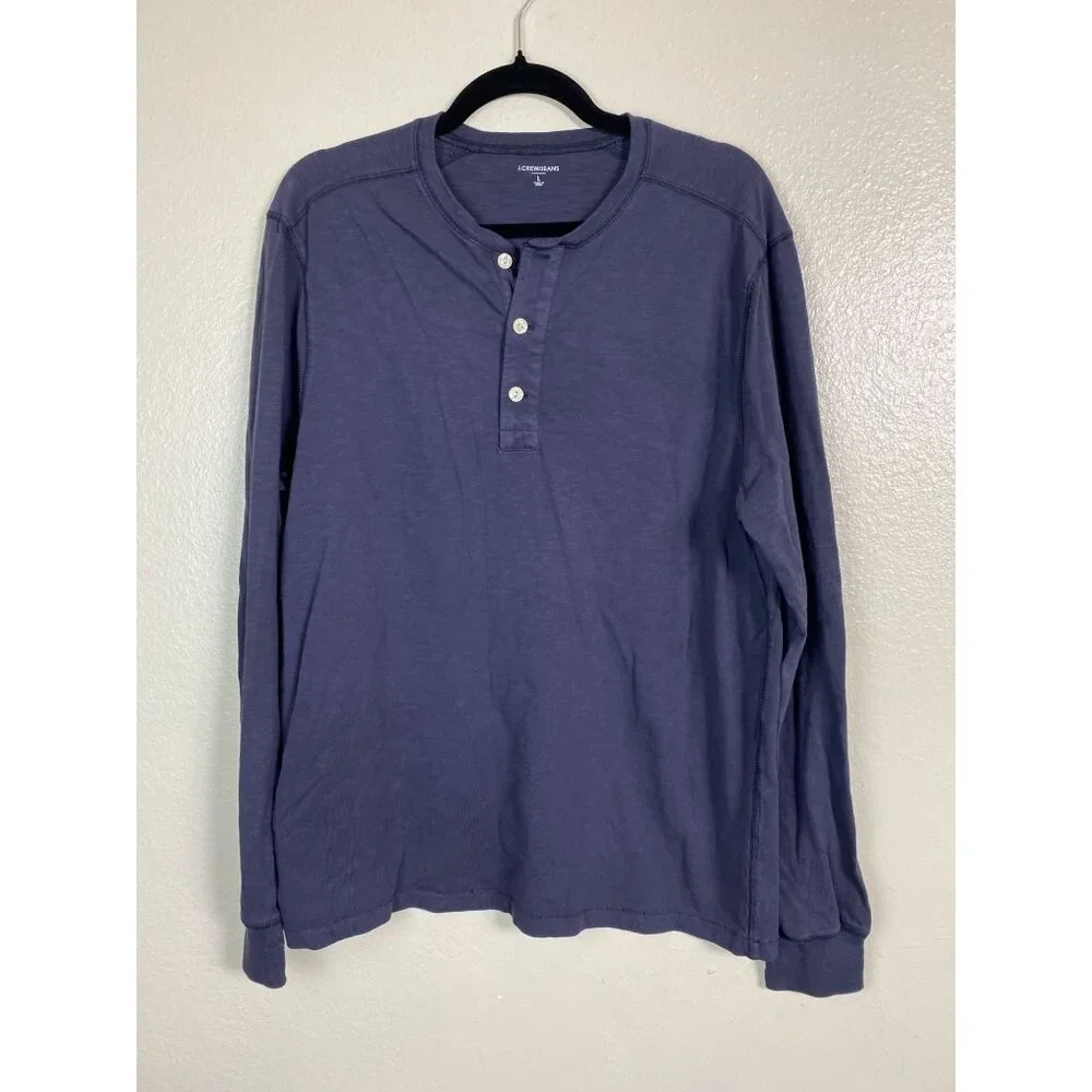 J. Crew Mens Long Sleeve Blue Shirt‎ Large Casual Cotton Classic Capsule