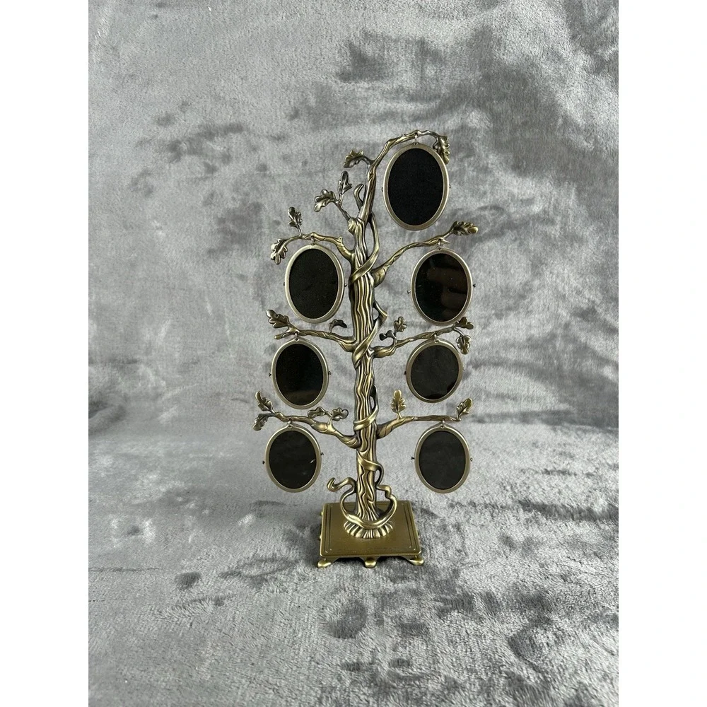 Burnes Of Boston Vintage Brass Family Tree Photo Frame‎ Oval Shaped Frames