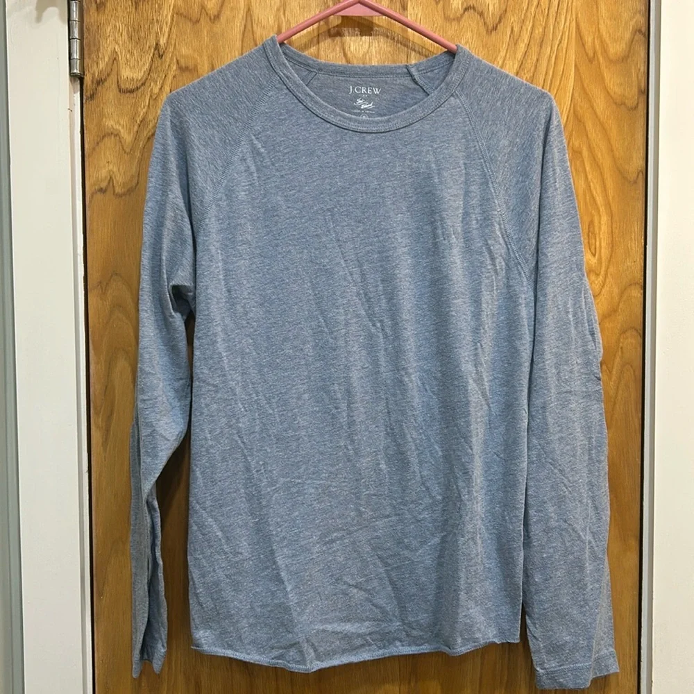 J.Crew Tri-Blend Long Sleeve Crewneck Tee Blue Size Small