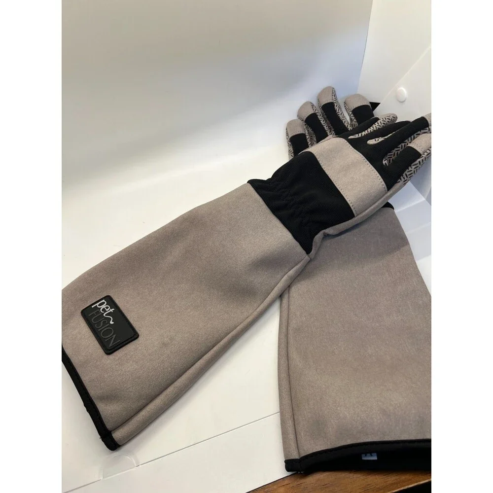 pair of PetFusion Unisex Multi-purpose Pet Glove grooming gloves size medium