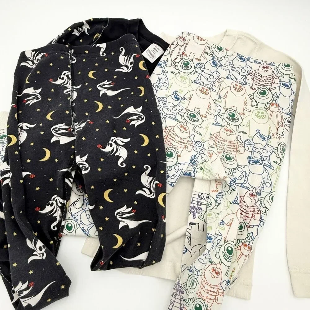Hanna Andersson Lot of 2 Pair Long Johns Pajama Sets Disney Nightmare Before Chr