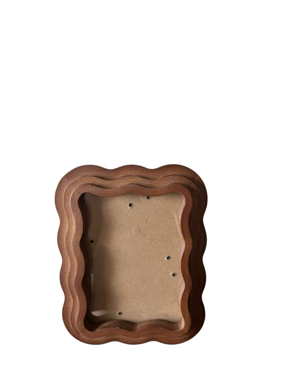 Rachel Zoe 5X7 scalloped retro wavy tiered design natural wood picture frame