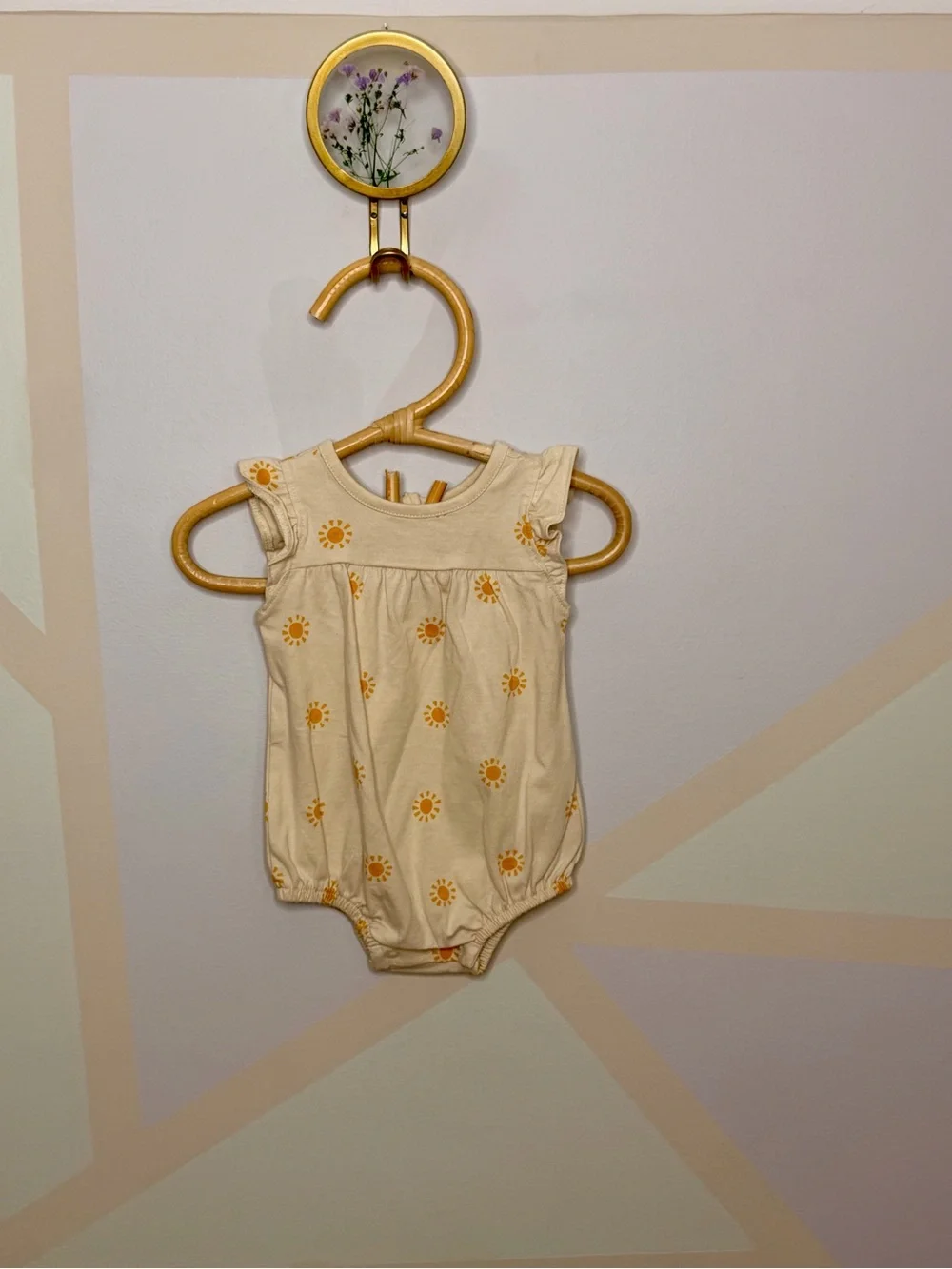 Old Navy Cream Sundrop Print Baby One-Piece
