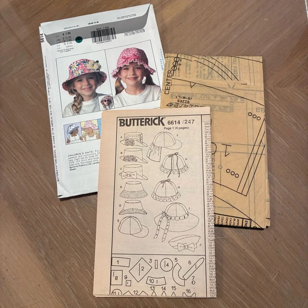 VINTAGE Unused UNCUT Sewing Patterns.  (2) NEW in original packages 1993. Hats.