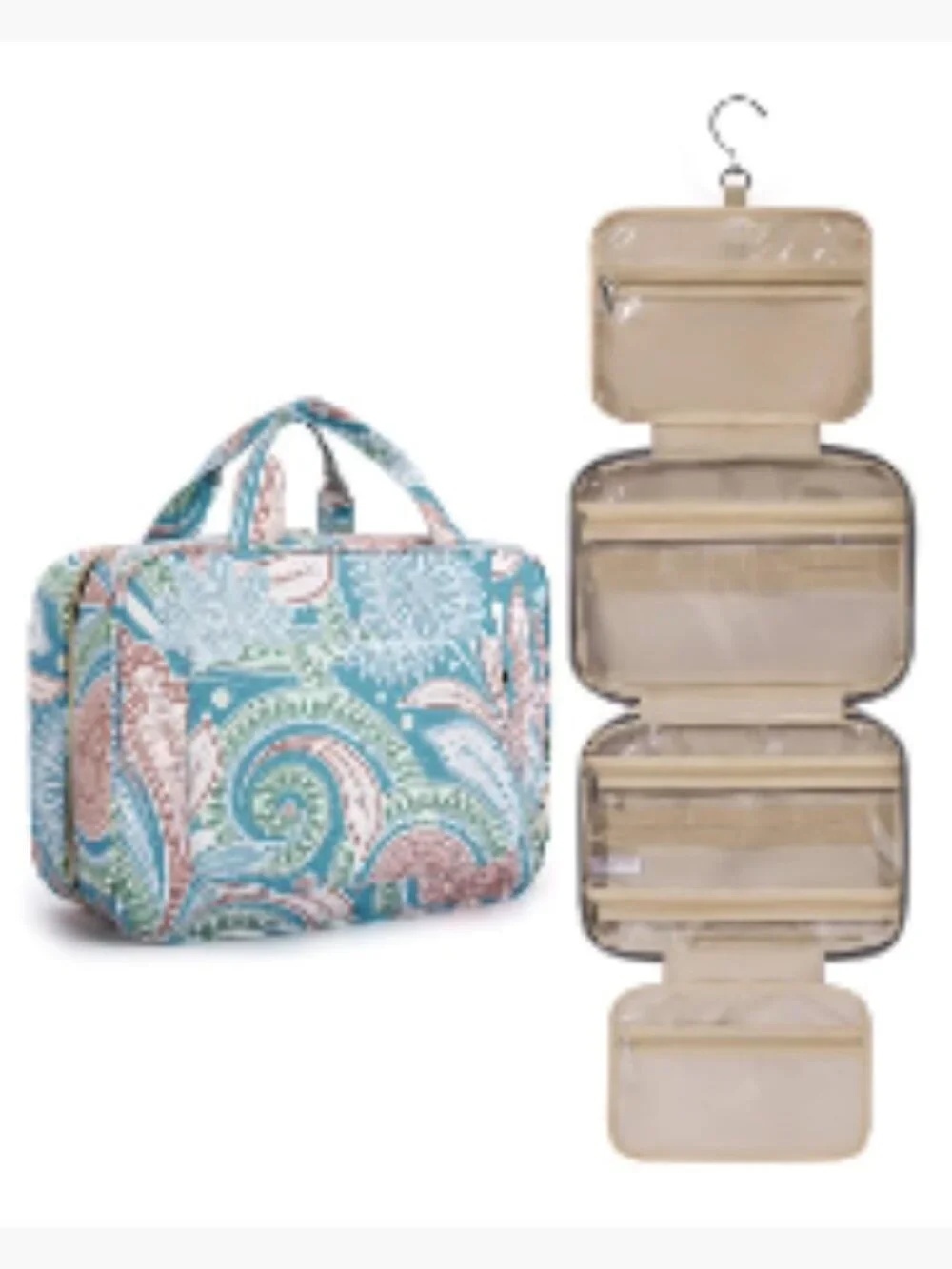 Large Hanging Toiletry Bag Travel Organizer with Hook Water-Resistant Makeup