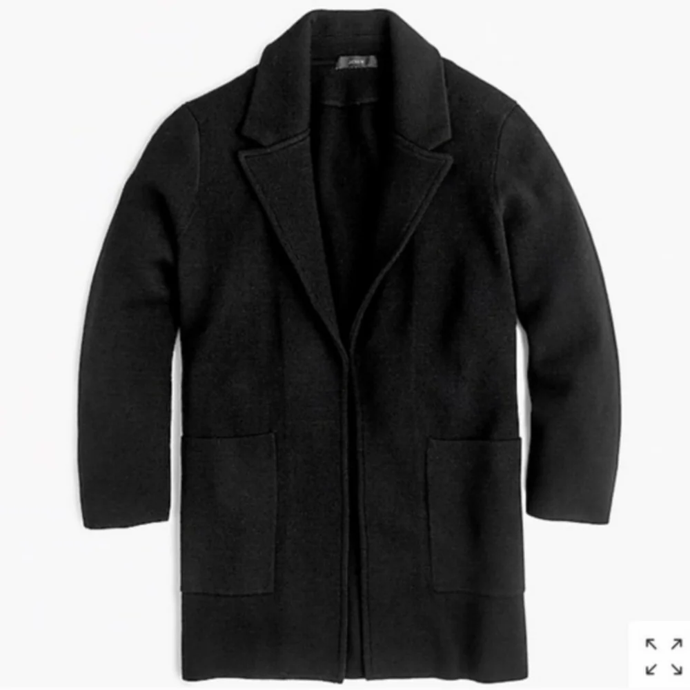 J. Crew Women's Blazer 365 Sophie Merino Wool Blend Swaeter Cardigan Black Sz XS