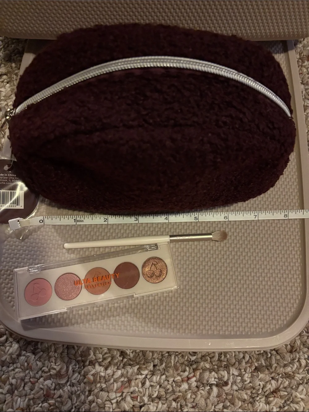 Ulta Beauty Pink and Peach Eyeshadow Palette with bag