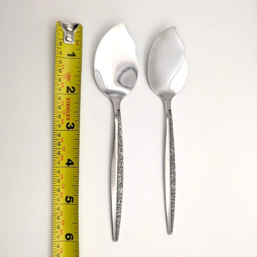 Coventry Bouquet Stainless Japan Floral Jelly Jam Spoons Set of 2 Vintage 6