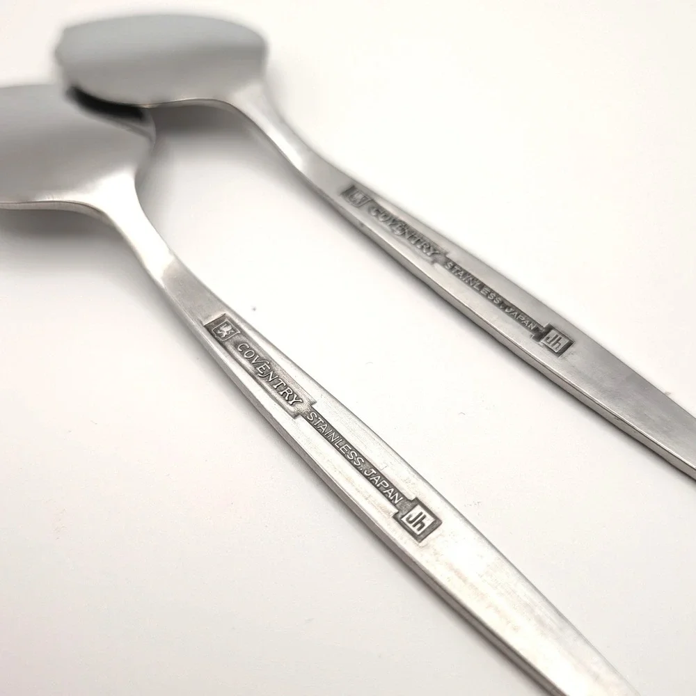 Coventry Bouquet Stainless Japan Floral Jelly Jam Spoons Set of 2 Vintage 6
