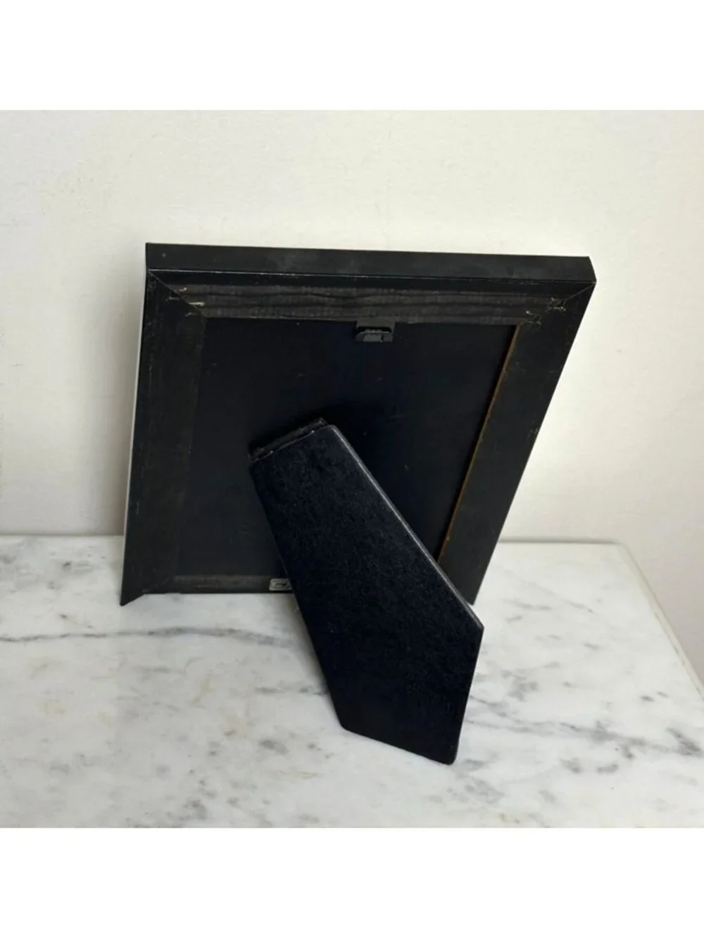 Vintage Burnes 5x 7 Picture Frame | Teal Marble & Gold Desk Frame | Made in Mexi