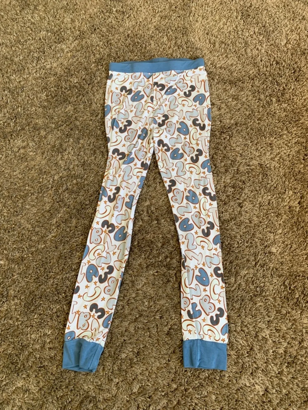 Dream Big Little Bamboo Pajamas Set 7/8 Letters Numbers Comfort Pjs