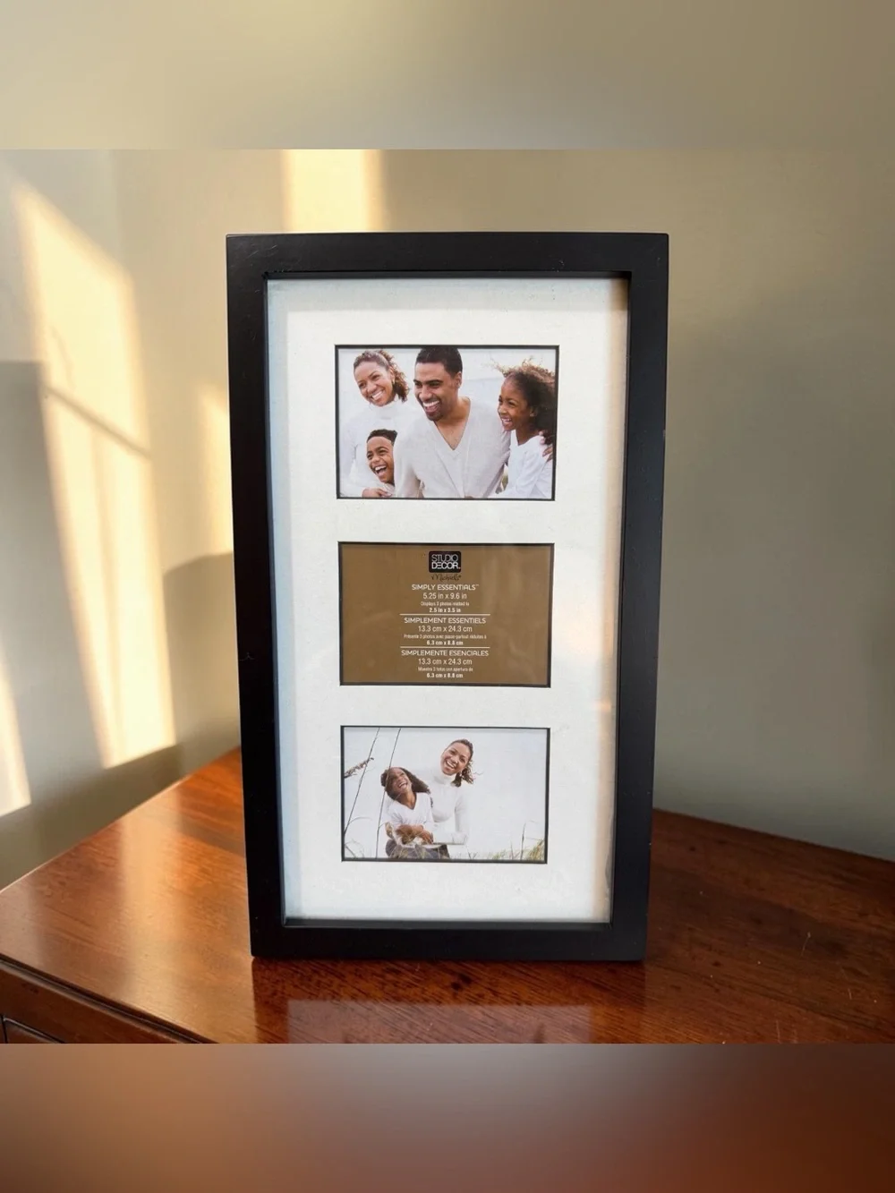 Studio Decor by Michaels Black Triple Photo Frame 5.25 x 9.6 Tabletop or Wall