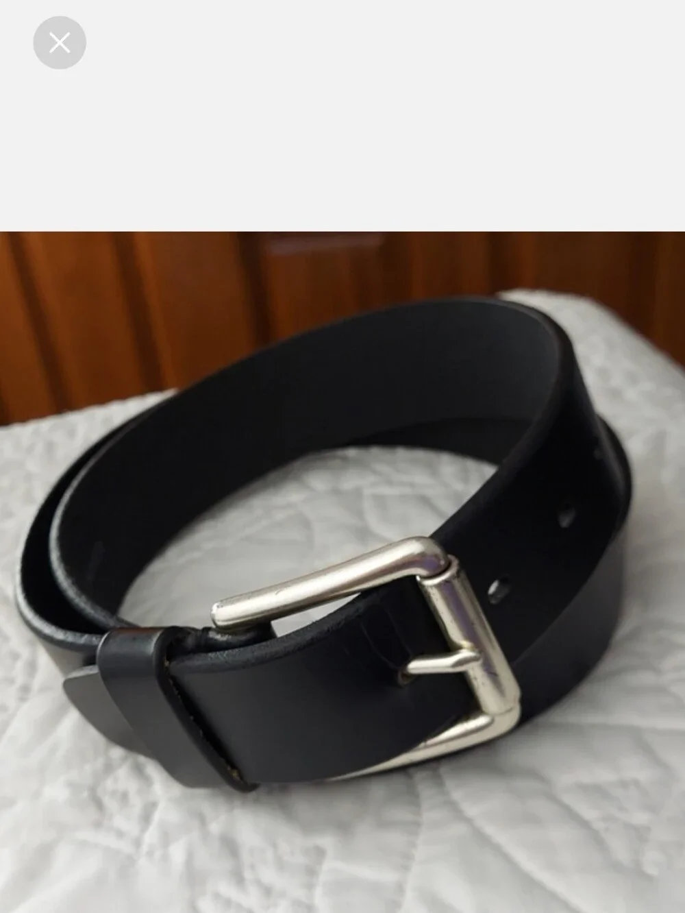 Dockers Elegant Black Soft Leather Men's Belt, Silver Buckle, Size 34, EUC