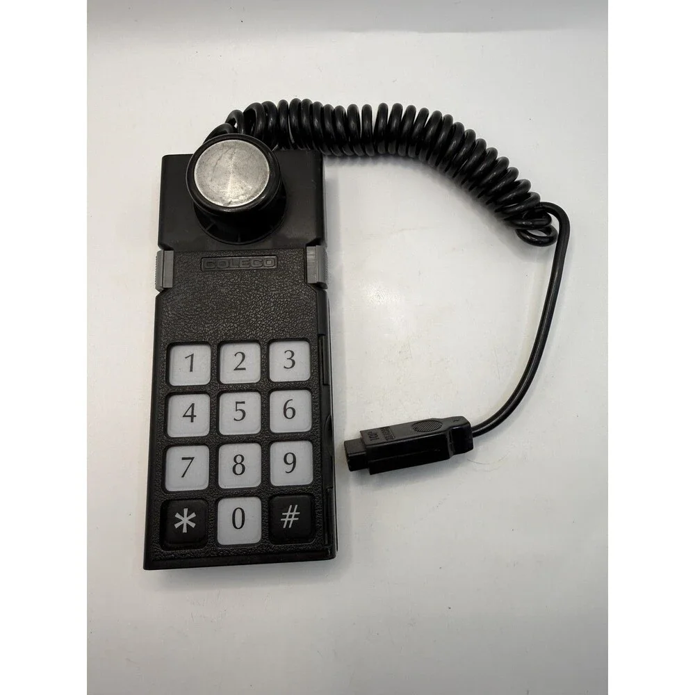 Vintage Coleco Black Wired Keypad Dial Controller Console Accessory TESTED